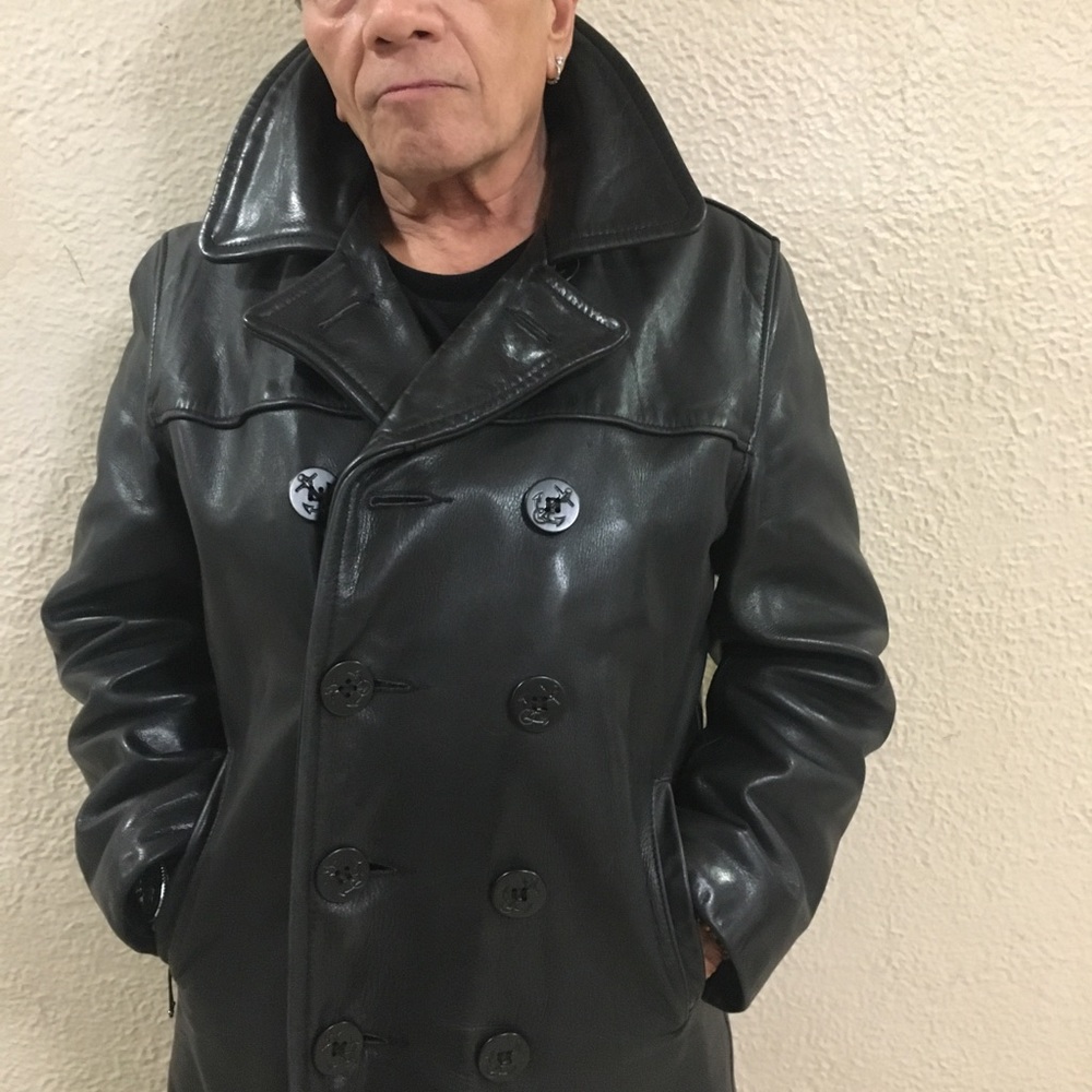 SchottBros NYC Leather Pea Jacket